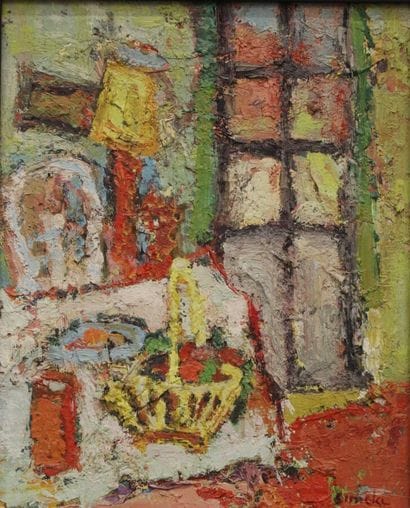 SINICKY (20th century)
Still life with basket,...