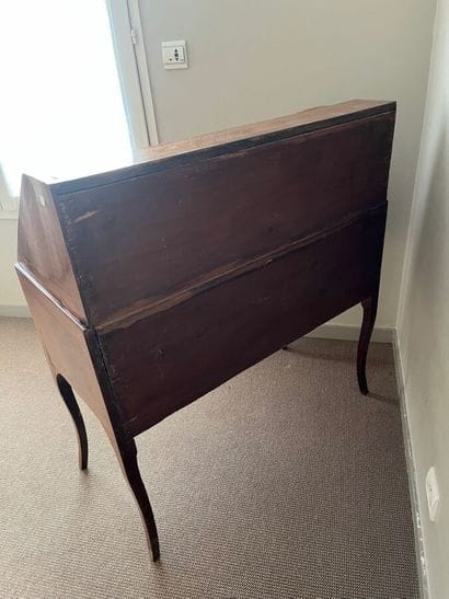 Sloping secretary desk in veneered wood inlaid...
