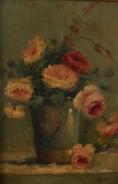 GILBERT (19th century) 
Bouquet of roses...