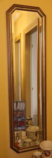 Mirror, molded frame painted with flowers....