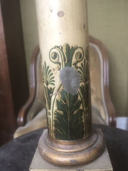 Polychrome lacquered sheet metal column decorated...