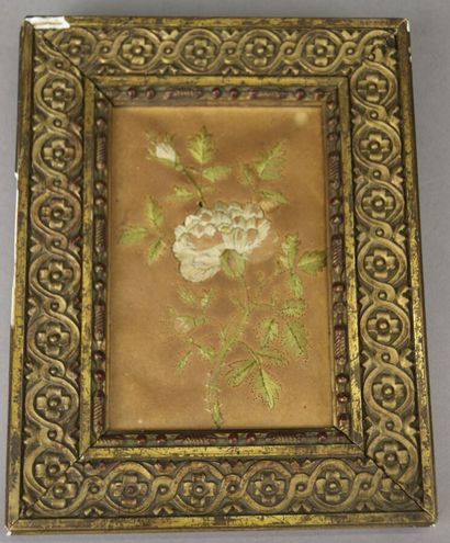 Two polychrome pearl purses, one dated 1822...