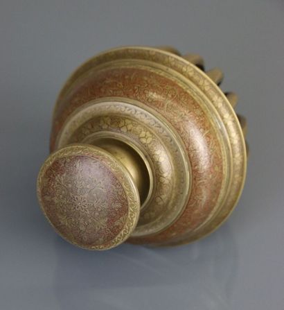 INDIA,
Elephant bell with claws in damascened...