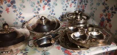 MANNETTE - Silver-plated set including: covered...