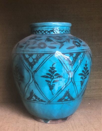 IRAN, 
Turquoise glazed ceramic vase with...