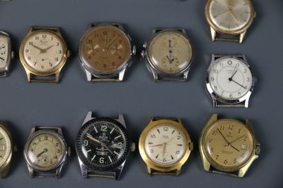 Set of 25 steel or gold-plated men's watch...