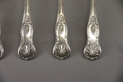 Suite of 12 950°/°° silver dessert servers,...