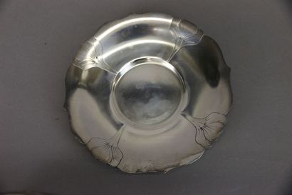 Silver-plated and gilded metal cup and saucer...