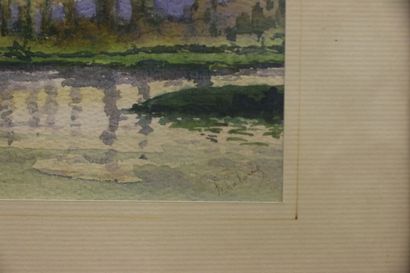 Robert LALOUE (1884-1929)
View of a pond,
A...