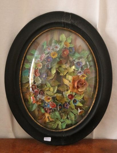 Bridal wreath, earthenware flowers.
In a...