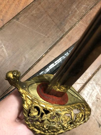 Officer's sword, probably naval, with watermarked...