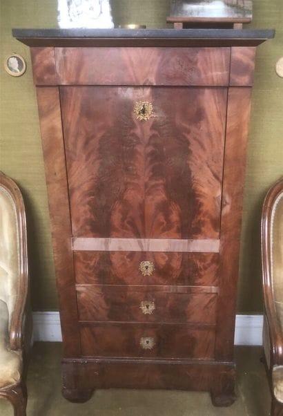 Mahogany veneered secretary with flap (veneer...