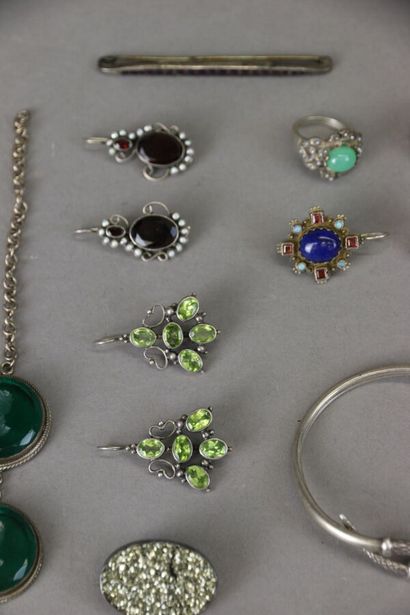 Costume jewelry set including a pair of earrings,...