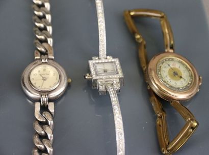 A gold-plated ladies' wristwatch, mechanical...