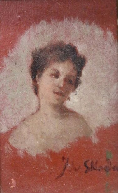 Jules SKODA (20th)
Portrait, 
Oil on panel...