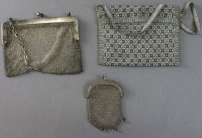 Set comprising an evening bag in silver 800°/°°...