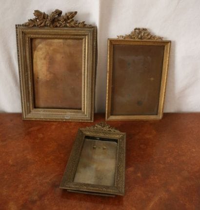 Three Louis XVI and Empire style gilt bronze...