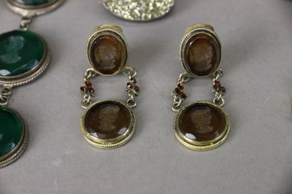 Costume jewelry set including a pair of earrings,...
