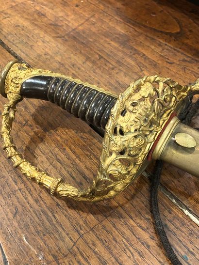Officer's sword, probably naval, with watermarked...