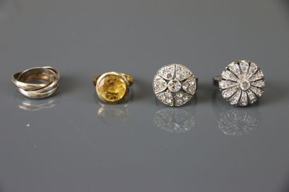 Set of costume jewelry including: rhinestone...