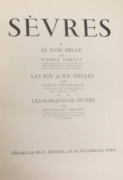 SEVRES, The 18th century by Pierre VERLET,...