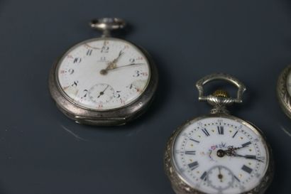 Set comprising four silver collar watches...