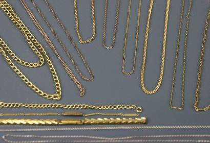 Set of 11 925°/°° silver chains, various...