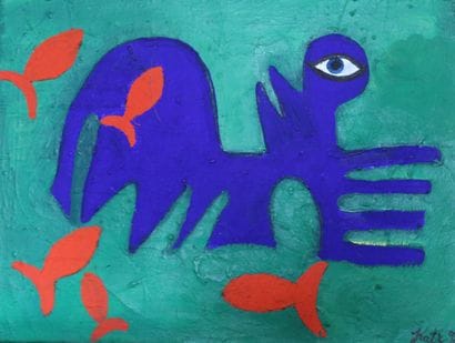 CONTEMPORARY SCHOOL,
Blue composition on...