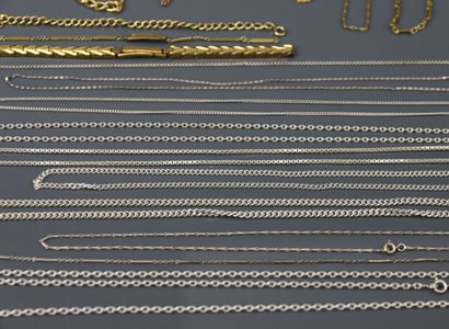 Set of 11 925°/°° silver chains, various...