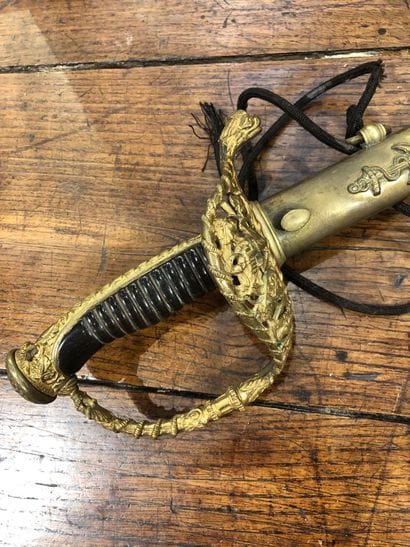 Officer's sword, probably naval, with watermarked...