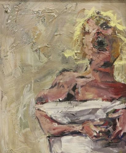 MODERN SCHOOL,
Woman screaming, 
Oil on canvas,...