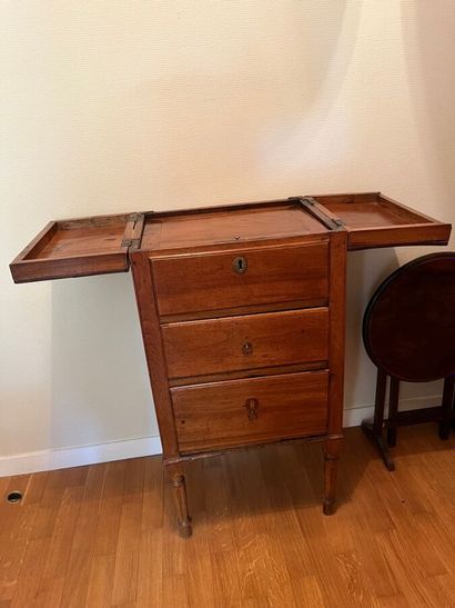 Walnut dressing table opening with two drawers...