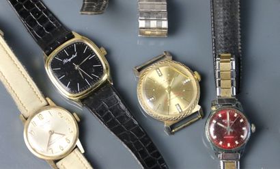 Set of 18 quartz watches with steel or leather...