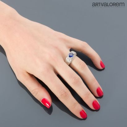 Wedding band ring in 750°/°° white gold,...