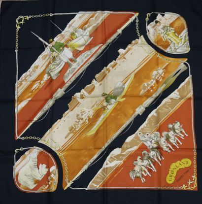 HERMÈS Paris
Printed silk square, titled...