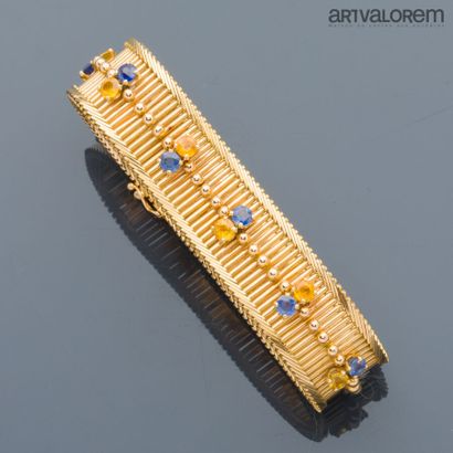 Ribbon bracelet in yellow gold 750°/°° with...