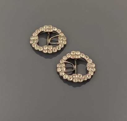 Pair of silver breeches buckles adorned with...