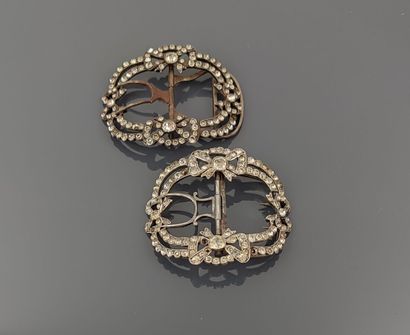Pair of silver shoe buckles decorated with...