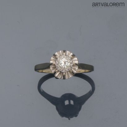 Ring in 750°/°° white gold and platinum,...
