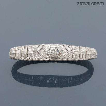 Flexible bracelet in 750°/°° white gold with...