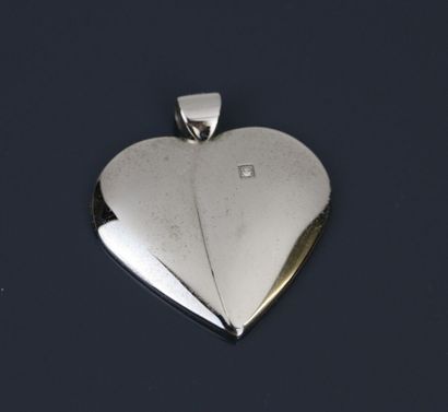 Heart pendant in 750 °/°° white gold set...