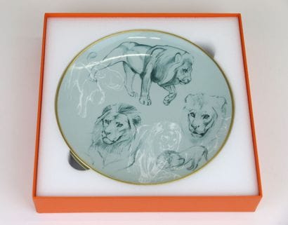 HERMÈS Paris
Two porcelain dessert plates...