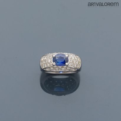 Wedding band ring in 750°/°° white gold,...