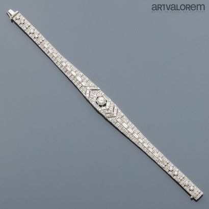 Flexible bracelet in 750°/°° white gold with...