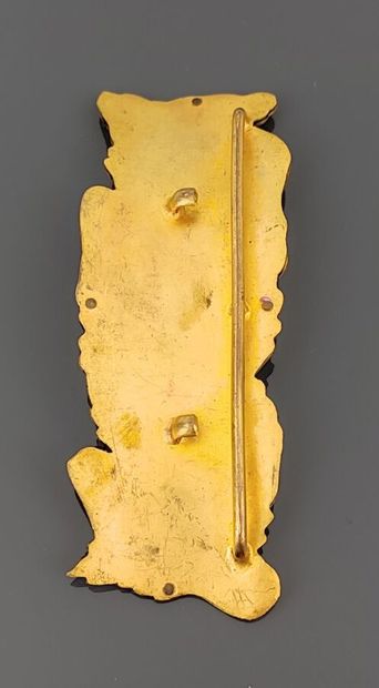 Art Nouveau belt buckle in gilded metal,...