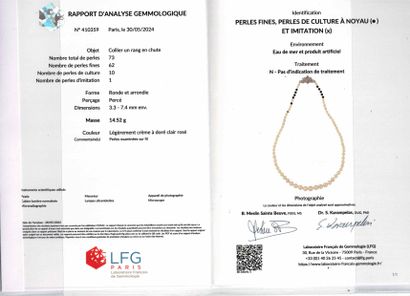 Necklace with 
- 62 natural drop pearls 3.3...