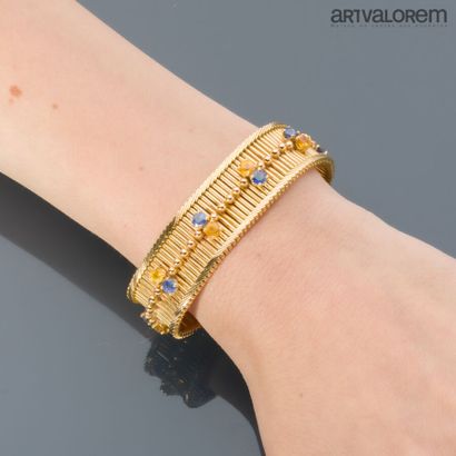Ribbon bracelet in yellow gold 750°/°° with...