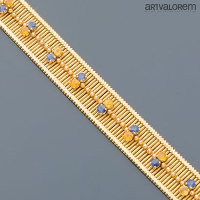 Ribbon bracelet in yellow gold 750°/°° with...