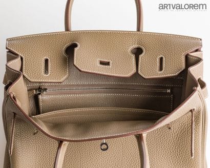 HERMÈS Paris
Birkin bag 30cm turned inside...