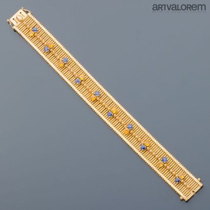 Ribbon bracelet in yellow gold 750°/°° with...